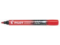 Pilot 100 Permanent Marker Bullet Tip Fine 1.0mm Line Red (Pack 12) - 4902505511103