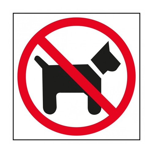 APLI PVC Self-adhesive Pictogram sign, Dogs Forbidden, Retail Hang pack