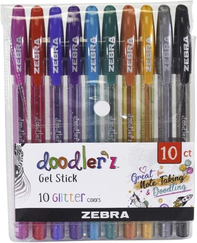 Zebra Doodlerz Glitter Gel Pens - 10 Pack Assorted - 02619