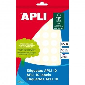 APLI 13mm White FSC Circular labels - Pack of 210