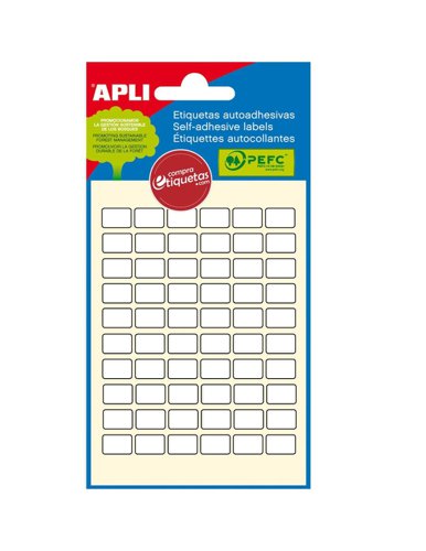 APLI White FSC Rectangular Labels 360 per Pk, 8 x 12mm