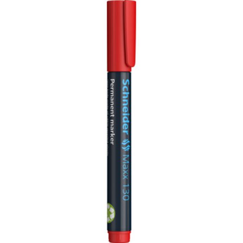 Schneider Maxx 130 - Bullet tip, Cap Off, Permanent Marker, Red, Recycled Barrel - 113002 - 113002