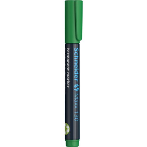Schneider Maxx 130 - bullet tip, Cap Off, Permanent Marker, Green, Recycled Barrel - 113004 - 113004