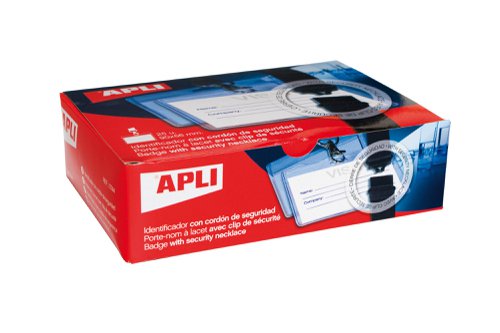 APLI ID Badge 90x56mm with Black Security Lanyard, 25 Pack