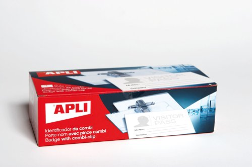 APLI Plastic 90x56 Combi & Pin Badge & Inserts, 25 Pack