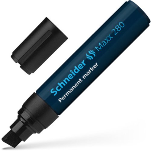 Schneider  Maxx 280 Jumbo Permanent Marker, 12mm Chisel Point box of 5 Black- 128001
