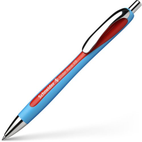 Schneider Slider Rave Retractable, Refillable Ballpen, Red, Extra Broad