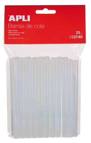 APLI 20W Glue Gun Clear Sticks, 7.5mm, 25 Pack , Box 5