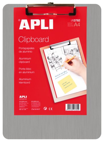 APLI Rigid & Light Aluminium A4 Clipboard