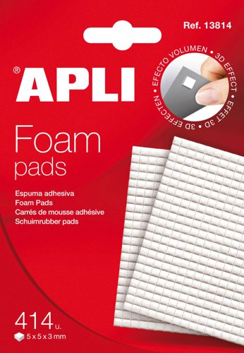 APLI Mini Foam Crafting Pad, 5x5mm, 414 Pads - 13814