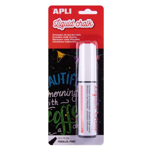 APLI Jumbo White Chalk Marker, 15mm Extra Wide Tip  - 13960