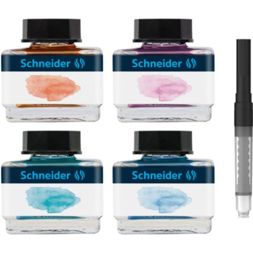 Schneider Coloured Ink Pots, Pastel Gift Set 1, 4 Colours - 143701