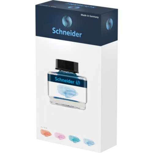 Schneider Coloured Ink Pots, Pastel Gift Set 1, 4 Colours - 143701