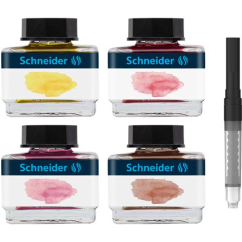 Schneider Coloured Ink Pots, Pastel Gift Set 2, 4 Colours - 143702
