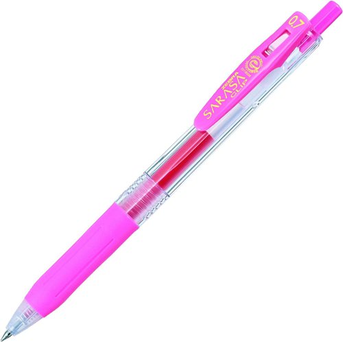 Zebra Sarasa CLIP Gel Retractable Pens Box 12 Pink 0.7