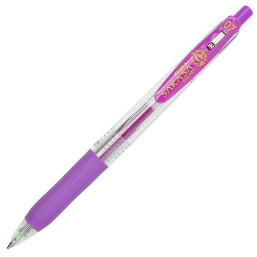 Zebra Sarasa CLIP Gel Retractable Pens Box 12 Purple 0.7