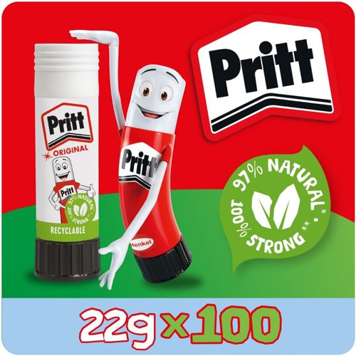 Pritt Glue Stick Medium 22g Bulk Box 100 Classpack - 1479535