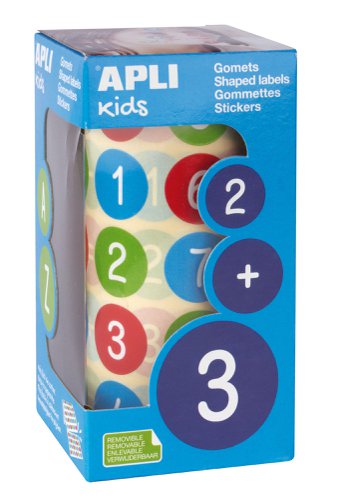 APLI Roll of 900 Educational FSC Stickers, Numbers, 20 mm