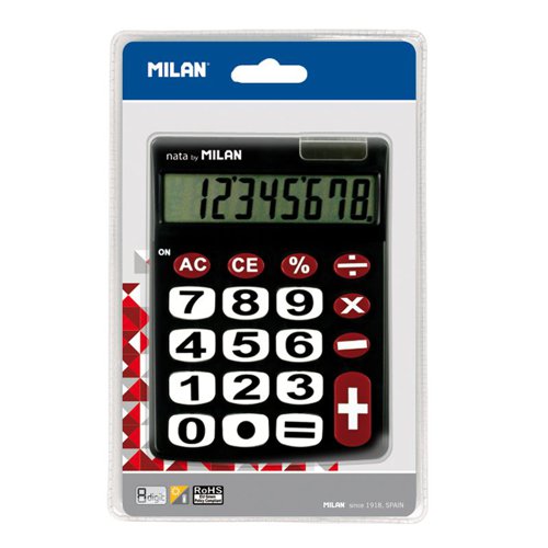 Milan Desk Calculator; 8 Digit; Giant Keys & Display  - 151708BL