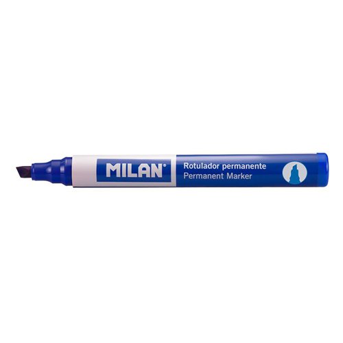 Milan Box of 12 Permanent Markers -Chisel Tip; Blue