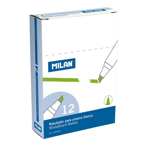 Milan Whiteboard Marker Chisel Tip - Green ( Box 12 )