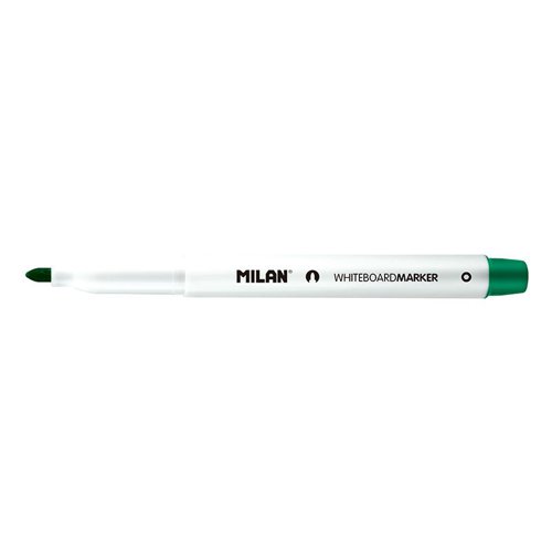 Milan Slimline Drywipe Whiteboard markers Green. Pk12 - 16589124