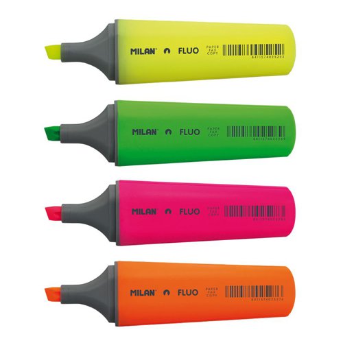 Milan Wallet of 4 Colours; Chisel Tip Highlighters. Pk 6 - 1687804