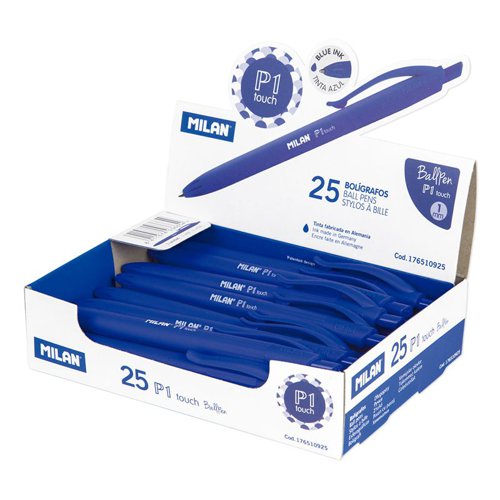 Milan P1 Touch Longlife Ballpens  - Blue (box 25)