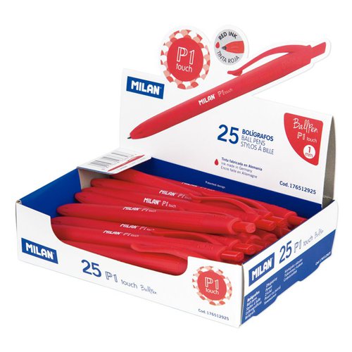 Milan P1 Touch Longlife Ballpens - Red  (box 25)