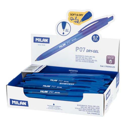 Milan Dry-Gel Smoothwriter Ball Point Pen - Blue (Box 25 )