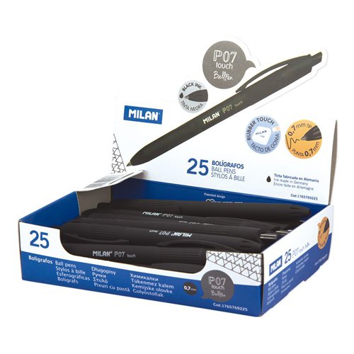 Milan P07 touch ballpen pen; Box 25 Black