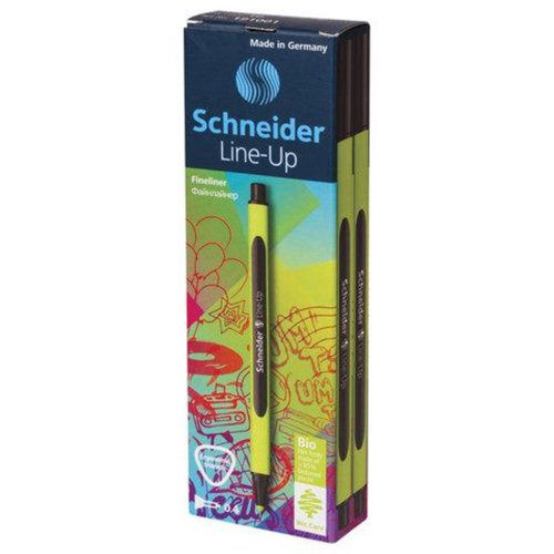 Schneider Line- Up Rubberised Triangular Bioplastic Fineliner, Metal Tip 0.4mm Black.  (Worlds first Biodegradable Fineliner) - 191001