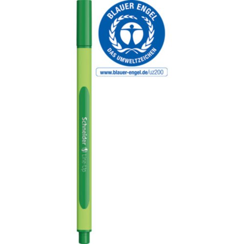 Schneider Line- Up Rubberised Triangular Bioplastic Fineliner, Metal Tip 0.4mm Green.  (Worlds first Biodegradable Fineliner) - 191004