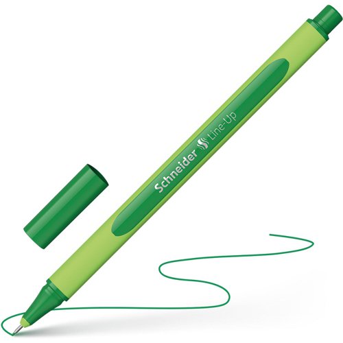 Schneider Line- Up Rubberised Triangular Bioplastic Fineliner, Metal Tip 0.4mm Green.  (Worlds first Biodegradable Fineliner) - 191004