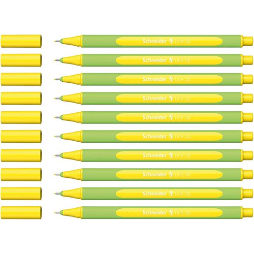 Schneider Line- Up Rubberised Triangular Bioplastic Fineliner, Metal Tip 0.4mm Yellow.  (Worlds first Biodegradable Fineliner) - 191005