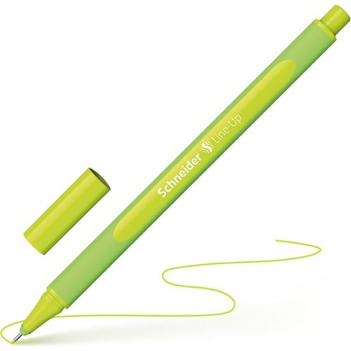 Schneider Line- Up Rubberised Triangular Bioplastic Fineliner, Metal Tip 0.4mm Light Green.  (Worlds first Biodegradable Fineliner) - 191011