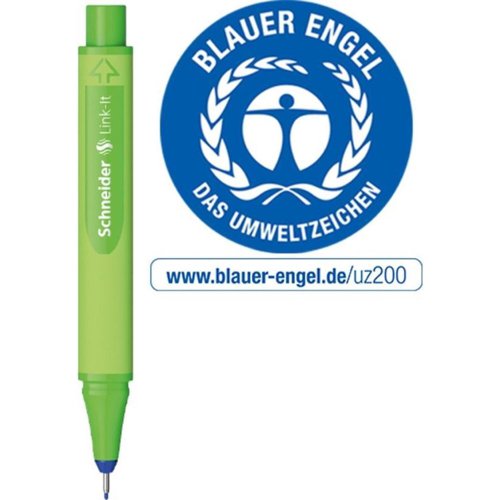 Schneider Link-it Biodegradable Fineliner Pen Green. (Clicks together with any other Link-it pen or Fineliner)