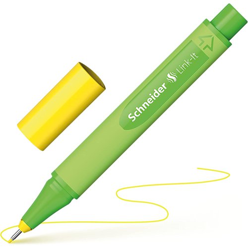Schneider Link-it Biodegradable Fineliner Pen Yellow. (Clicks together with any other Link-it pen or Fineliner)