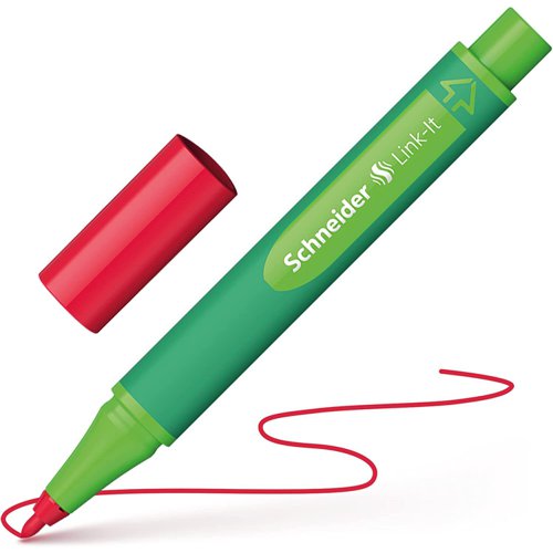Schneider Link-it Biodegradable Fibre Tip Pen Red. (Clicks together with any other Link-it pen or Fineliner)