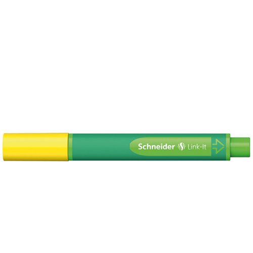 Schneider Link-it Biodegradable Fibre Tip Pen Yellow. (Clicks together with any other Link-it pen or Fineliner)