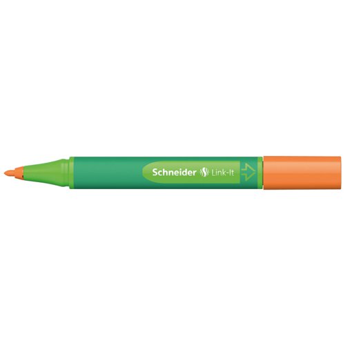 Schneider Link-it Biodegradable Fibre Tip Pen Orange. (Clicks together with any other Link-it pen or Fineliner)