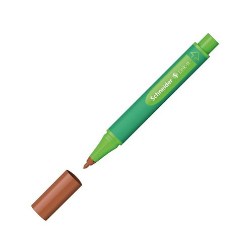 Schneider Link-it Biodegradable Fibre Tip Pen Brown. (Clicks together with any other Link-it pen or Fineliner)