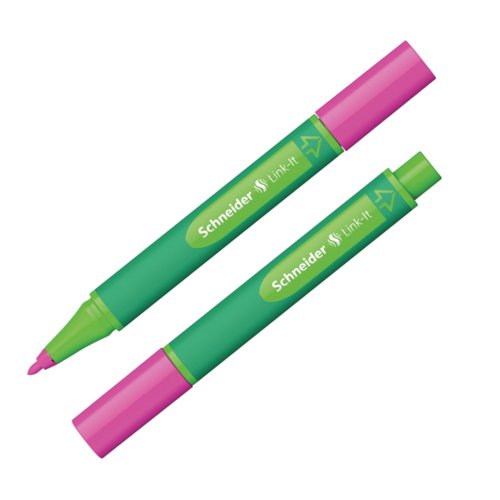 Schneider Link-it Biodegradable Fibre Tip Pen Pink. (Clicks together with any other Link-it pen or Fineliner)