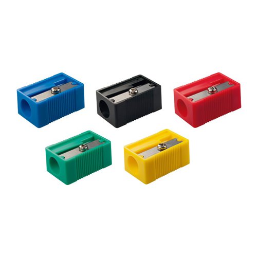 Milan Square Plastic sharpeners; Asstd colours.  Pk60 - 20120260