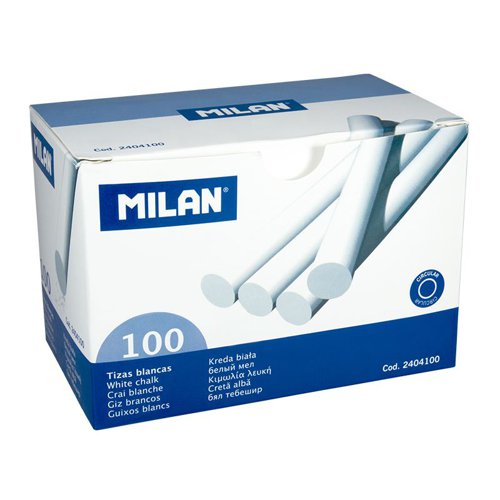 Milan Box 100 White chalks (Pk6) - 2404100