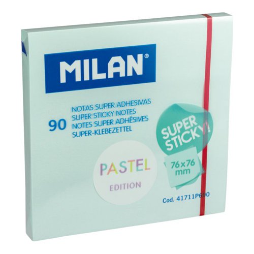 Milan Pastel  Blue 76x76mm Sticky Notes Pad 90sh (Pk10) - 41711P690