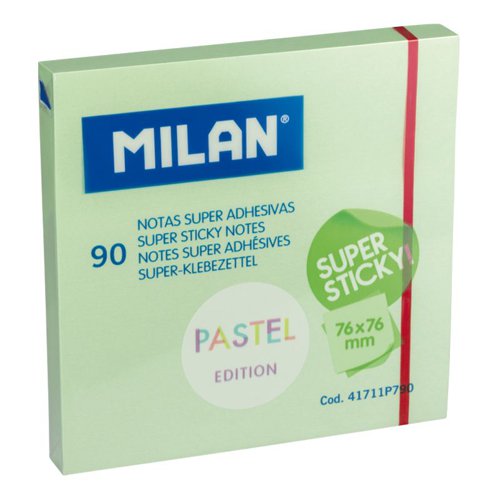 Milan Pastel Green  76x76mm Sticky Notes Pad 90sh (Pk10)