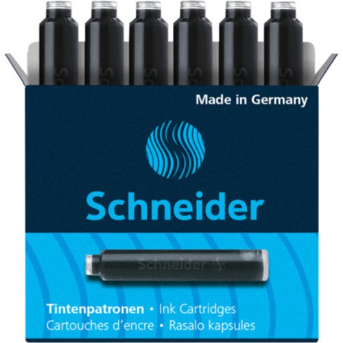 Schneider European Ink Cartridges, box of 6  Black - 6601