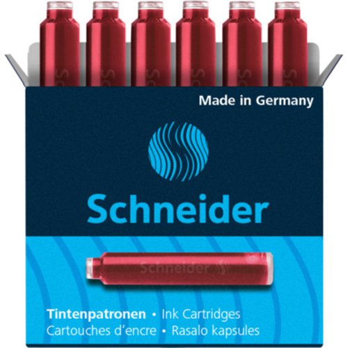 Schneider European Ink Cartridges, box of 6  red