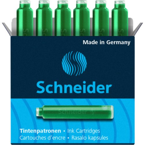 Schneider European Ink Cartridges, box of 6  green